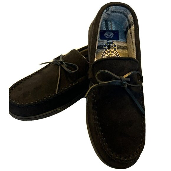 Dockers NIB Men’s Memory Foam Indoor Outdoor Outsole Black Slippers-L (9/10) - Picture 2 of 16